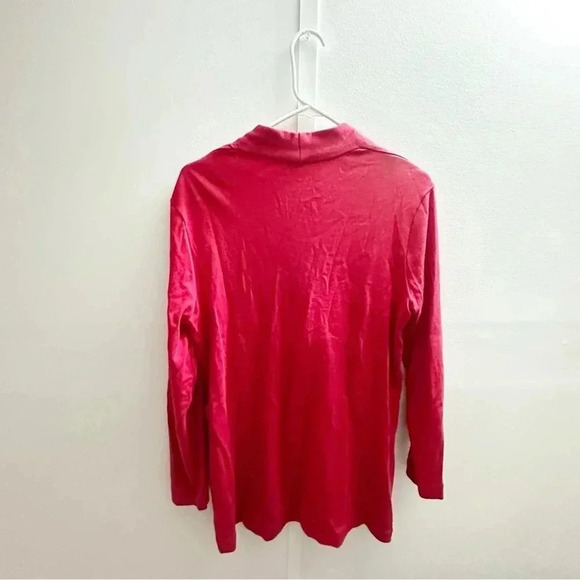 Chicos Cherry Red Super Soft Polished V-Neck Long Sleeve Tunic Top Size 1 US M/8 - Picture 4 of 6